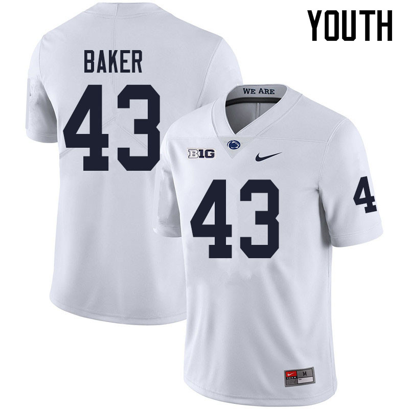 NCAA Nike Youth Penn State Nittany Lions Trevor Baker #43 College Football Authentic White Stitched Jersey GQB2598UY